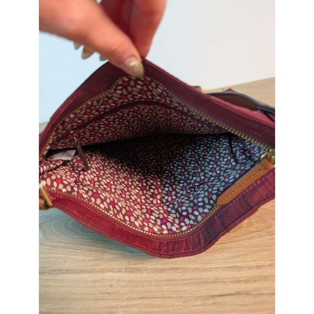 Vera Bradley Preppy Poly Molly Crossbody Handbag Bag Purse Cranberry Burgundy - Picture 5 of 5